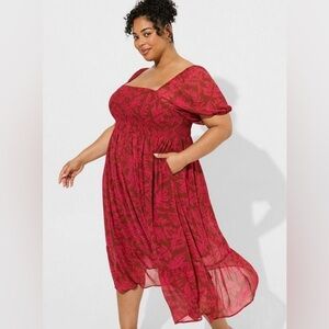 Torrid Smocked Midi Dress - New - Size 26